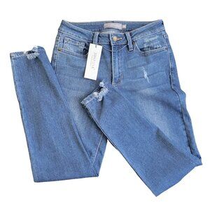 NWT Just USA Yara Mid Rise Clean Skinny Crop Jean Indigo Size 26